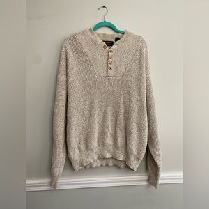 Vintage Eddie Bauer Cotton Knit Henley Sweater - L